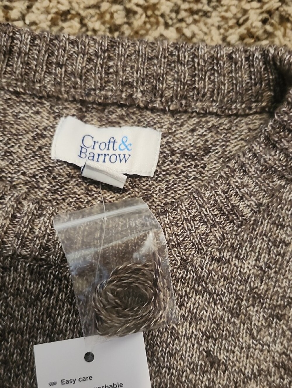 croft & barrow Men's Crewneck Sweater in Heather Brown Medium M - Picture 4 of 7